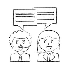 couple with speech bubble isolated icon