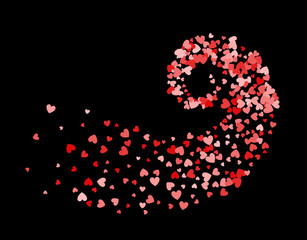 Abstract decoration vortex of hearts