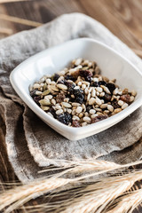 bowl with granola and berries