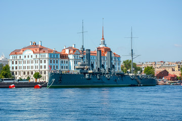 Aurora cruiser and Nakhimov Naval School, Saint Petersburg, Russia
