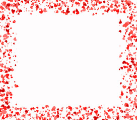 Square made of red and pink hearts
