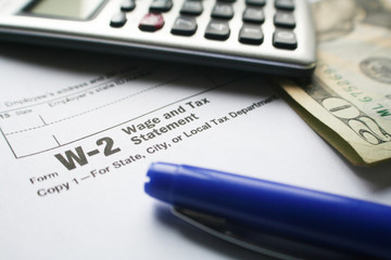 W-2 Tax Form High Quality Stock Photo 