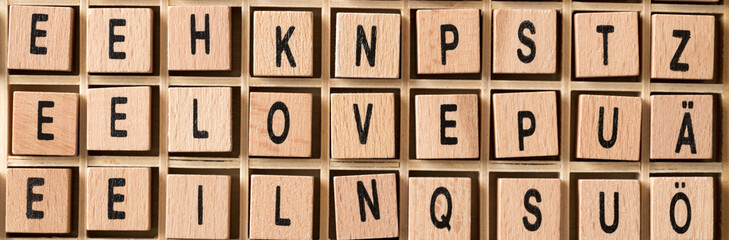 wood cubes with the word love on it