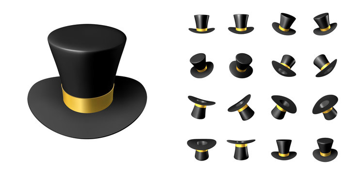 Black wizard cap with gold ribbon