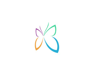 Vector - Butterfly conceptual simple, colorful icon. Logo. Vector illustration