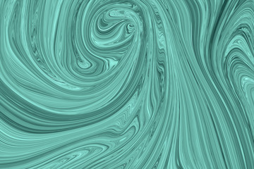 Liquid Abstract Marble Pattern With Mint Green or Malachite Graphics Color Art Form. Digital Background With Abstract Liquid Flow