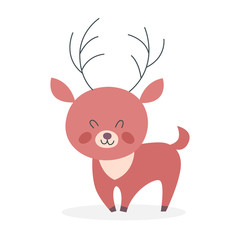 Cute deer with antler