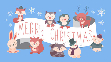 Greeting card Merry Christmas for a decoration