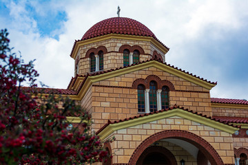 Fototapeta premium Christian orthodox monastery of the Virgin Mary in Malevi, Peloponnese, Greece