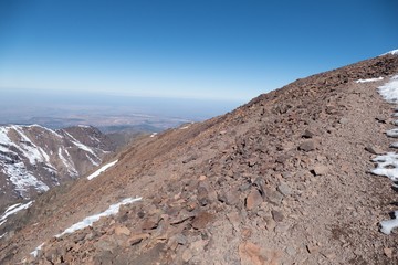 Jebel Toubkal winter ascent in high atlas mountains in morocco