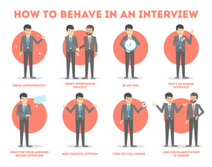 How to behave in a job interview.