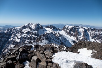 Jebel Toubkal winter ascent in high atlas mountains in morocco