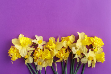Colorful greeting background with spring flowers