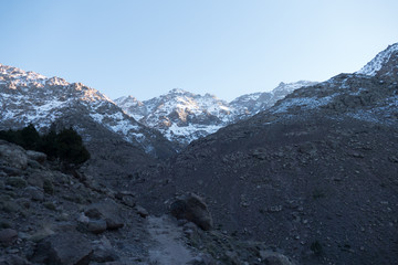 Jebel Toubkal winter ascent in high atlas mountains in morocco