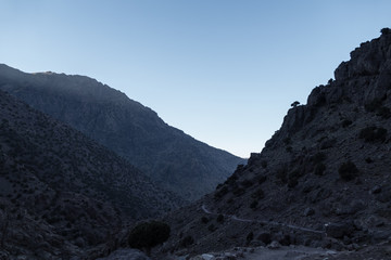 Fototapeta na wymiar Jebel Toubkal winter ascent in high atlas mountains in morocco