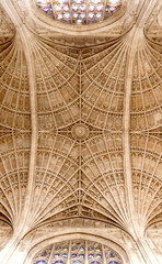 Ceilings of Kings College Chapel, Cambridge University, UK, 07, January, 2019.