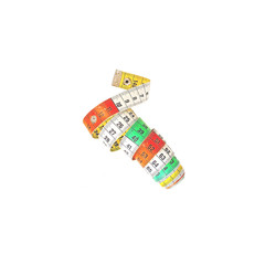 Colorful measuring tape metric system rolled up