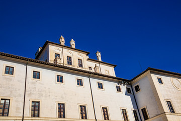 Fototapeta na wymiar the baroque Chigi palace in the historic Piazza di Corte by Gian Lorenzo Bernini and Carlo Fontana. Ariccia, Castelli Romani, Lazio, Italy.