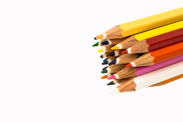 color pencils isolated on white background