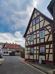 Fachwerkhäuser in der Altstadt von Langendiebach, Main-Kinzig-Kreis, Hessen, Deutschland 