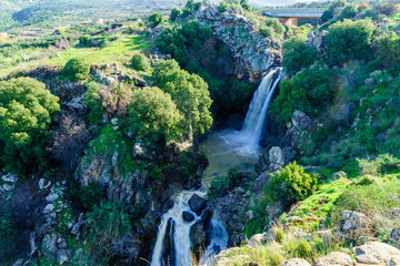 Saar Waterfall, in the Golan Heights