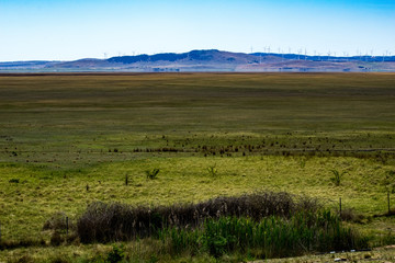 Lake George with wind turbines in distance