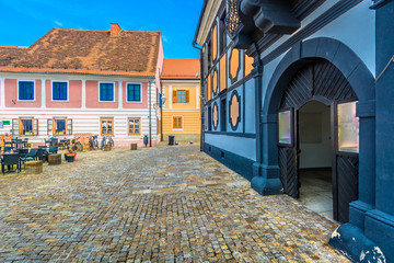 Varazdin architecture city baroque. / Scenic view at amazing baroque square in center of Varazdin...