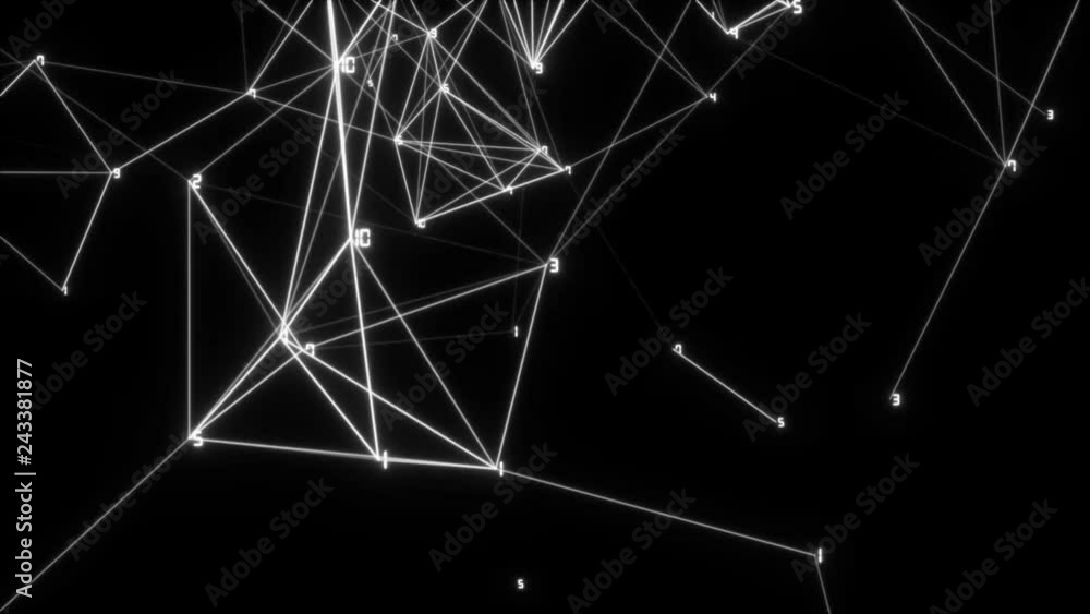 Poster digital network.digital, communication and technology background with lines and dots. seamless loop.