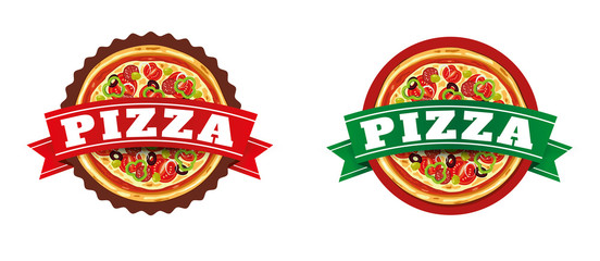 Pizza italian food label