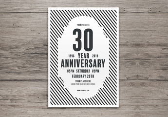 Anniversary Celebration Layout with Striped Background