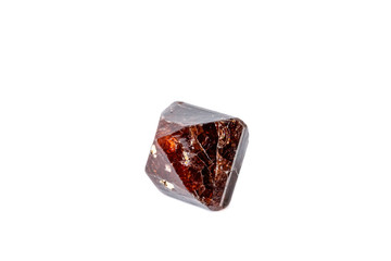 Macro Zircon mineral stone on a white background