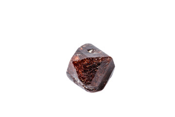 Macro Zircon mineral stone on a white background