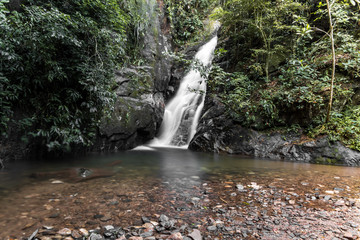view of the horto waterfall, in tijuca national park, rio de janeiro, brazil - 243382440