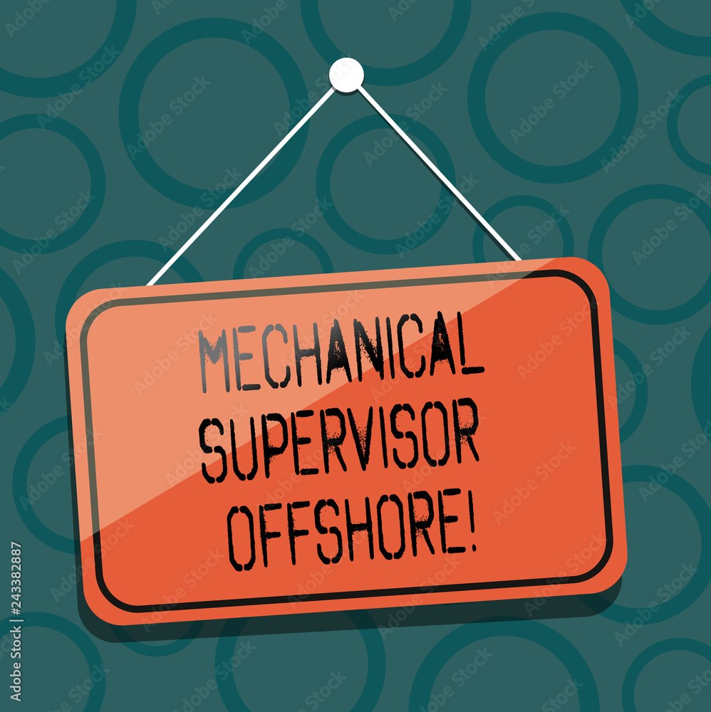 Poster writing note showing mechanical supervisor offshore. business photo showcasing oversee the repair an