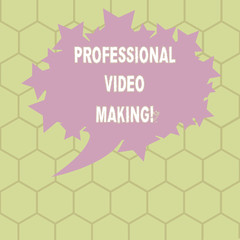 Conceptual hand writing showing Professional Video Making. Business photo text Filmmaking Images digitally recorded by an expert Oval Color Speech Bubble with Stars as Outline Text Space
