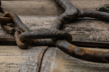 chain and wood