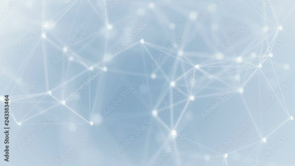 Poster digital cloud.network connection background, rotating flickering cool blue light mesh cloud of conne