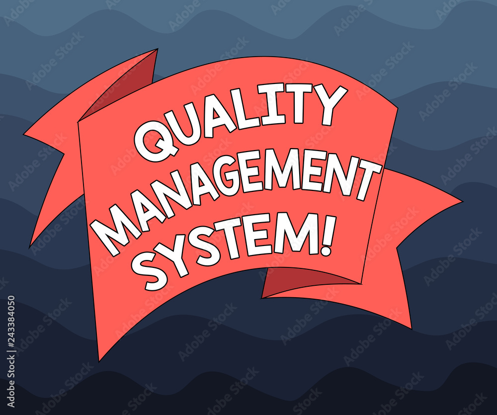 Poster writing note showing quality management system. business photo showcasing formalized system that doc