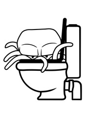 toilette klo bad wc schüssel auftauchen böser oktopus krake kopffüßer kalmar tentakel tintenfisch unterwasser monster comic cartoon clipart lustig design meer wasser tauchen fisch © Style-o-Mat-Design
