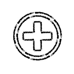brush stroke hand drawn vector icon of medical cross
