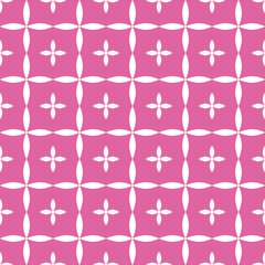seamless background of flower pattern in white on pink