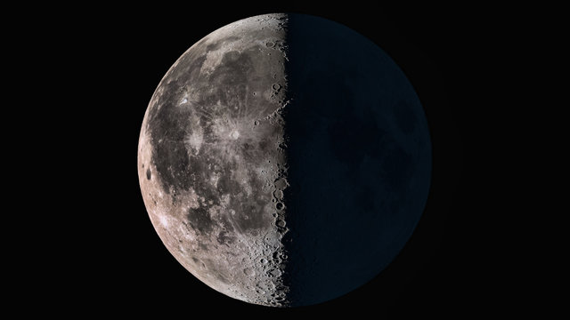 The beauty of the universe: Wonderful super detailed third quarter Moon
