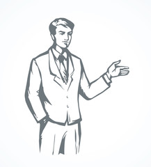 Business man. Vector drawing