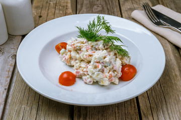 salad olivier on plate