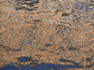 Reflection in water of the canal (Griboyedov Canal, St. Petersburg)