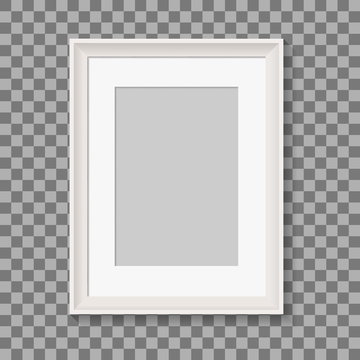 blank picture frame for photographs. vector realisitc mockup. design template on transparent background