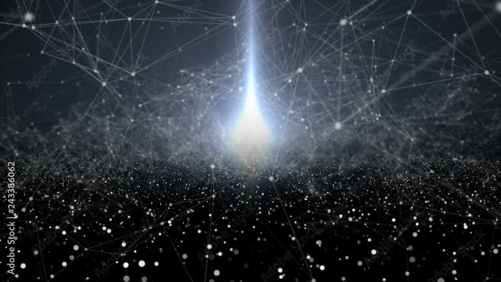 Poster galaxy with stars and space dust in the universe with many lines of connections, futuristic backgrou
