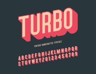 turbo vintage handcrafted 3d alphabet. vector illustration © youarehere