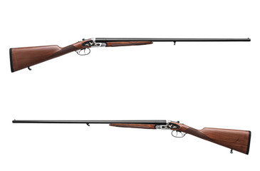 Classic hunting rifle isolated on white background