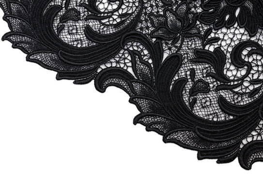 Black Lace On White Background Stock Photo 337308737